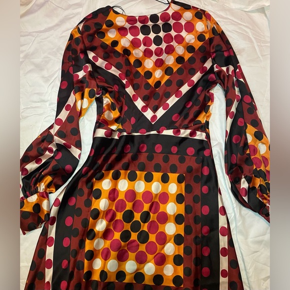 Zara Women Multicoloured polka dot print midi dress - Picture 5 of 5